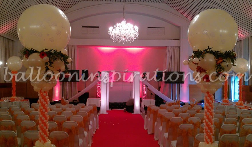 Wedding decorations using balloons can be very elegant 