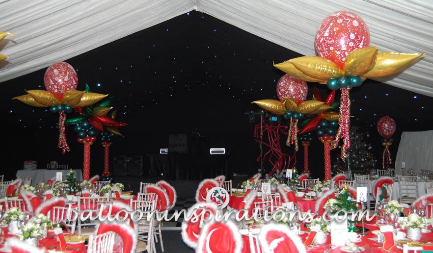 starlite christmas christmas party decorations in a shared marquee ...