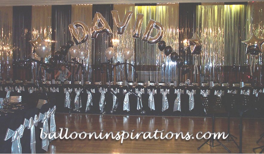 Black Silver Barmitzvah Decorations Ballooninspirations Com