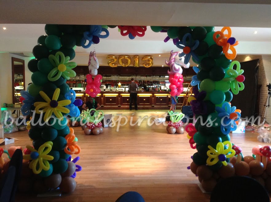 Elegant Wedding Decor - Balloon decorations with flower accents ...