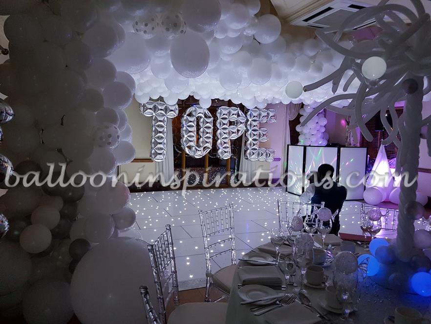 Winter ball balloon party decorations - photobackdrop