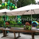 Minecraft themed party decorations