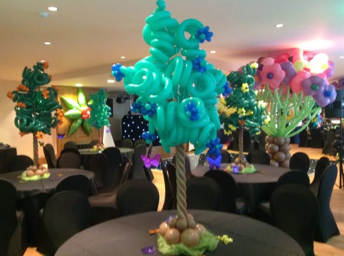 Prom Balloon Decoration - fantasy garden table centrepieces