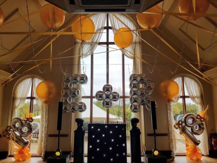 18th Birthday balloon party decorations - Djs backdrop