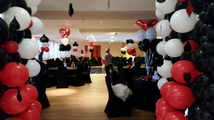 Casino themed balloon decorations - prom