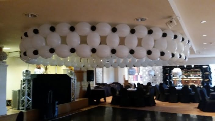 Prom decor - Ceiling balloon decorations