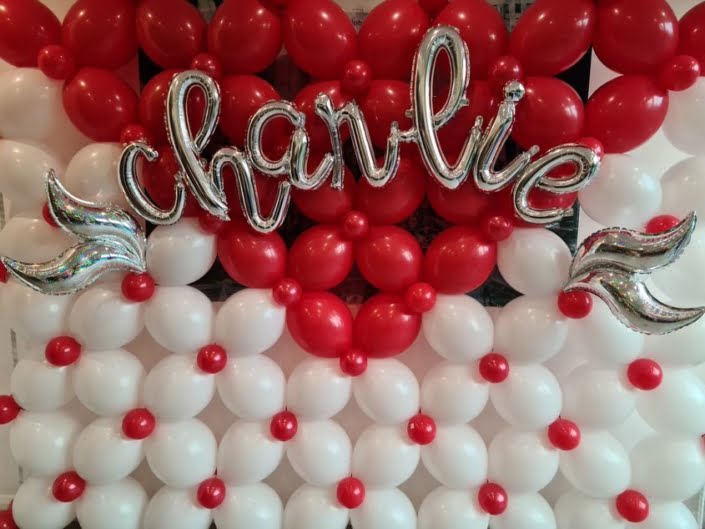 Bar Mitzvah Balloon decorations - balloon wall