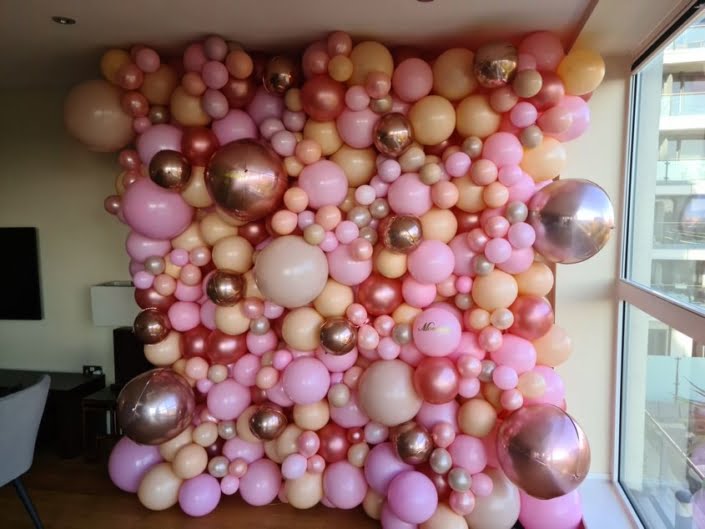 Pink organic balloon wall