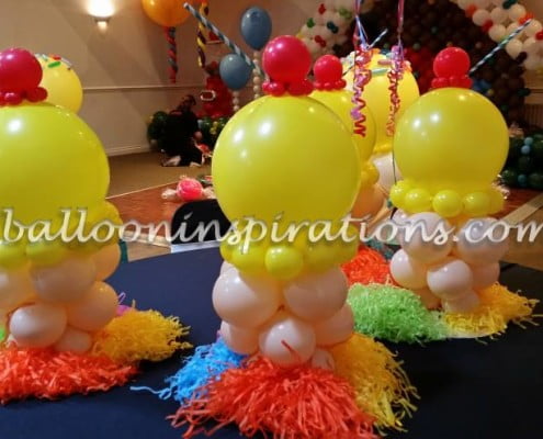 Candy land themed balloon table decorations -