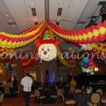 Circus t - themed corporate party - 'Big Top' over Buffet area