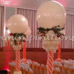 Orange and ivory balloon decorations