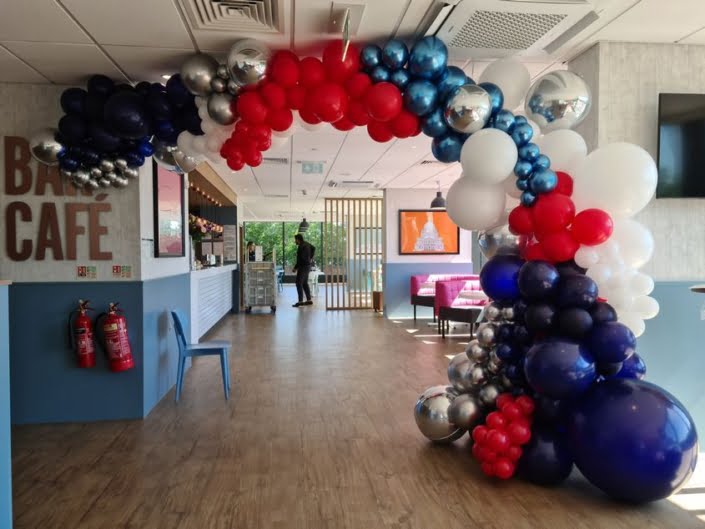 Corporate balloon arch - logo included