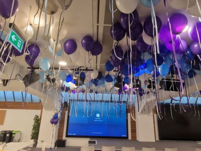 Ceiling fill Helium balloons - corporate event