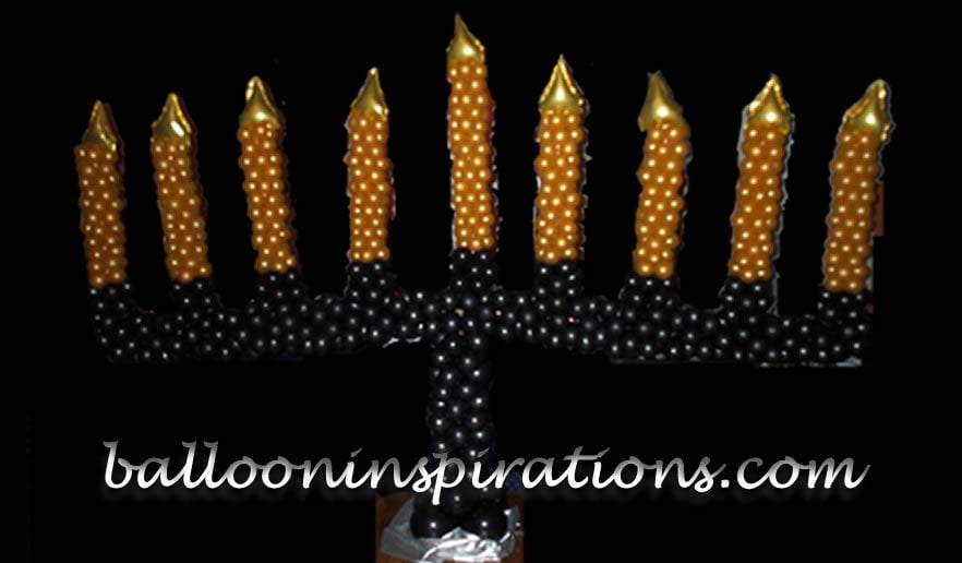 Menorah balloon sculpture for a Bar Mitzvah