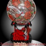 Valentines gift Baskets - black and red theme with large balloon saying "I love You"