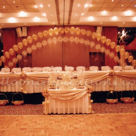 Wedding balloon decorations - Ivory and Gold balloons