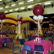 gold burgundy ivory wedding balloon canopy