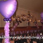 purple hearts batmitzvah decorations